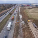 Viaduko statybos A1 kelyje prie Giraitės
