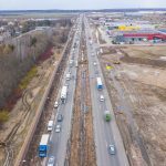 Viaduko statybos A1 kelyje prie Giraitės