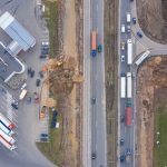 Viaduko statybos A1 kelyje prie Giraitės