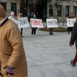 Protesto akcija prie savivaldybės