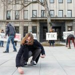 Protesto akcija prie savivaldybės