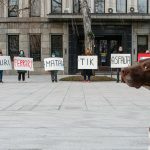 Protesto akcija prie savivaldybės