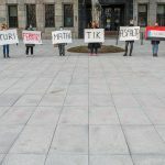 Protesto akcija prie savivaldybės