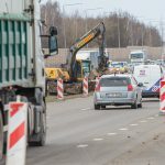Viaduko statybos A1 kelyje prie Giraitės