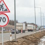 Viaduko statybos A1 kelyje prie Giraitės