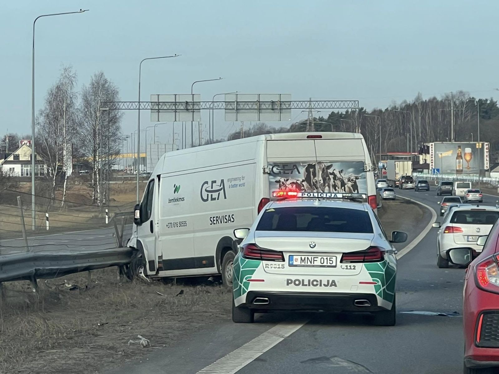 Avarijos A1 kelyje / P. Skučo nuotr.