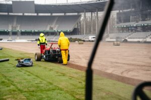 Dariaus ir Girėno stadione baigti vejos keitimo darbai / Dariaus ir Girėno stadiono nuotr.