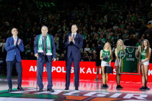 „Žalgirio“ arenoje pagerbtas M. Paulauskas / E. Ovčarenko / BNS nuotr.