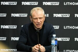 Eimanto Stanionio ir Vido Bružo spaudos konferencija / A. Barkausko, ELTOS nuotr.