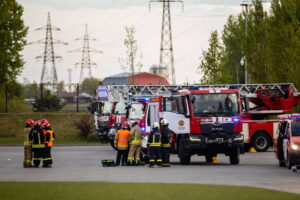 Gaisro Kauno kogeneracinėje jėgainėje gesinimo darbai / T. Biliūno / BNS nuotr.