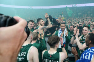 T. Sabonis ir V. Mačiulis - pergalės šėlsmas / M. Patašiaus nuotr.