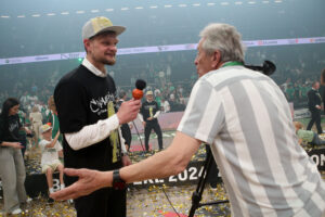 T. Sabonis ir V. Mačiulis - pergalės šėlsmas / M. Patašiaus nuotr.