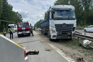 Avarija A1 magistralėje / Įmonės „Vakarų amatininkai“ nuotr.
