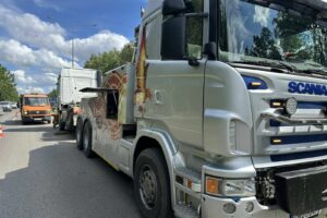 Avarija A1 magistralėje / Įmonės „Vakarų amatininkai“ nuotr.