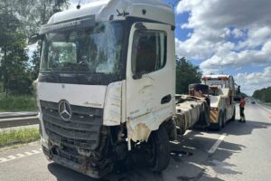 Avarija A1 magistralėje / Įmonės „Vakarų amatininkai“ nuotr.