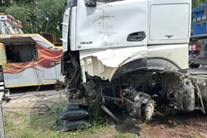 Avarija A1 magistralėje / Įmonės „Vakarų amatininkai“ nuotr.