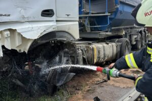 Avarija A1 magistralėje / Įmonės „Vakarų amatininkai“ nuotr.