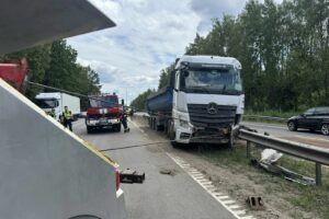 Avarija A1 magistralėje / Įmonės „Vakarų amatininkai“ nuotr.