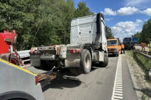 Avarija A1 magistralėje / Įmonės „Vakarų amatininkai“ nuotr.