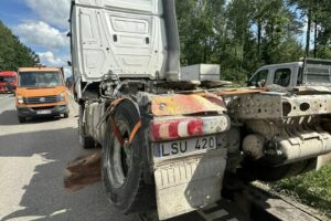 Avarija A1 magistralėje / Įmonės „Vakarų amatininkai“ nuotr.
