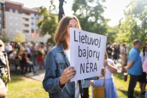 Prie Seimo – protestas prieš premjerą / R. Riabovo / BNS nuotr.