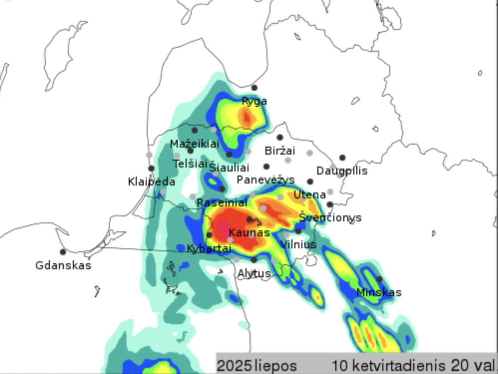 Orų prognozė koncerto vakarą / LHMT pav.