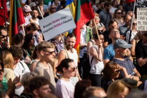 Prie Seimo – protestas prieš premjerą / R. Riabovo / BNS nuotr.